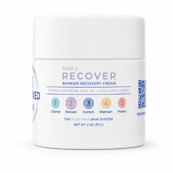 Barrier Recovery Cream with Hydrocortisone 1% and Aloe Vera Step 2 Recover post-wax skincare cream for freshly waxed skin