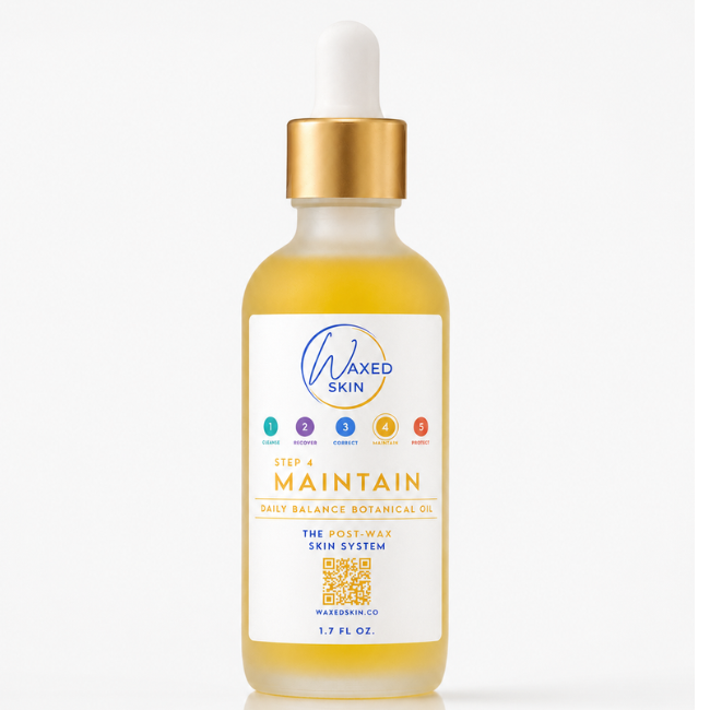 Daily Balance Botanical Oil Step 4 Maintain post-wax skincare oil for soft smooth balanced-looking skin between waxing appointments